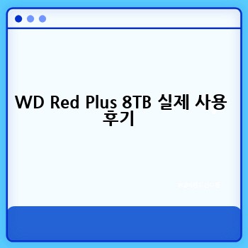 WD Red Plus 8TB 실제 사용 후기 