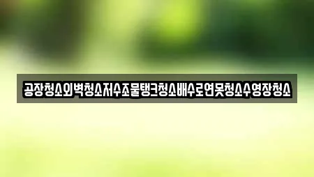 공장청소외벽청소저수조물탱크청소배수로연못청소수영장청소