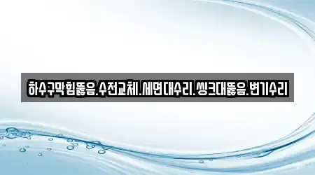 하수구막힘뚫음.수전교체.세면대수리.씽크대뚫음.변기수리