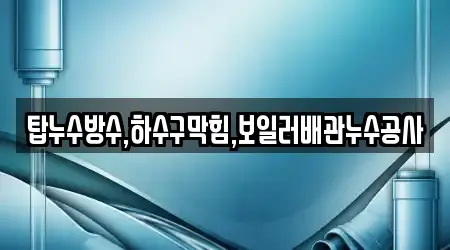 탑누수방수,하수구막힘,보일러배관누수공사