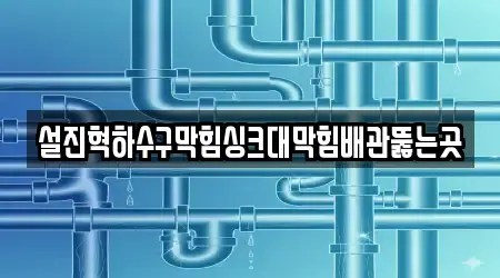 설진혁하수구막힘싱크대막힘배관뚫는곳