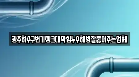 광주하수구변기씽크대막힘누수해빙잘뚫어주는업체