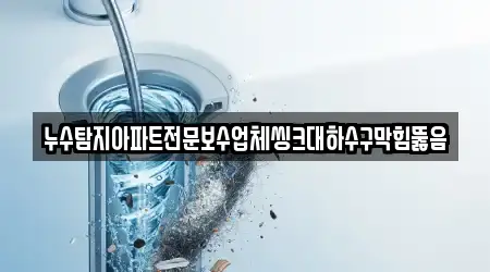 누수탐지아파트전문보수업체씽크대하수구막힘뚫음