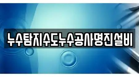 누수탐지수도누수공사명진설비