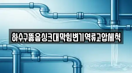 하수구뚫음싱크대막힘변기역류고압세척