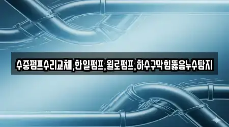 수중펌프수리교체,한일펌프,윌로펌프,하수구막힘뚫음누수탐지