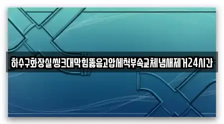 하수구화장실씽크대막힘뚫음고압세척부속교체냄새제거24시간