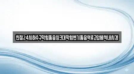 친절24시하수구막힘뚫음싱크대막힘변기뚫음역류고압세척내시경