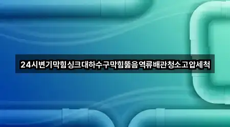 24시변기막힘싱크대하수구막힘뚫음역류배관청소고압세척