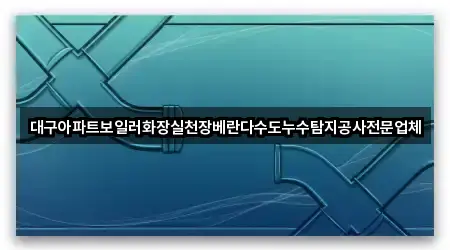 대구아파트보일러화장실천장베란다수도누수탐지공사전문업체
