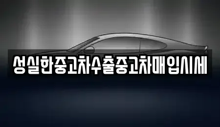 전남 장성군 서삼면 중고차매입 전문 성실한중고차수출중고차매입시세